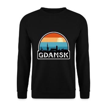 Danzig Polen Flagge Skyline Reisesouvenir - Unisex Pullover - Schwarz - Vorne - Alina (178cm) & Michal (187cm)