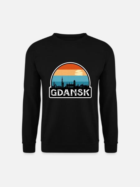 Danzig Polen Flagge Skyline Reisesouvenir - Unisex Pullover - Schwarz