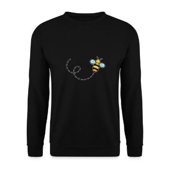 Bienchen Bienelein Bienenillustration Insekt Biene - Unisex Pullover - Schwarz - Vorne - Alina (178cm) & Michal (187cm)