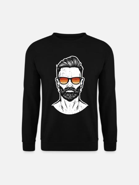 Hipster Mann Vintage Sonnenbrille - Unisex Pullover - Schwarz