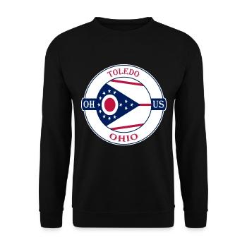 Toledo Ohio Flagge USA Reise Souvenir Abzeichen - Unisex Pullover - Schwarz - Vorne - Alina (178cm) & Michal (187cm)