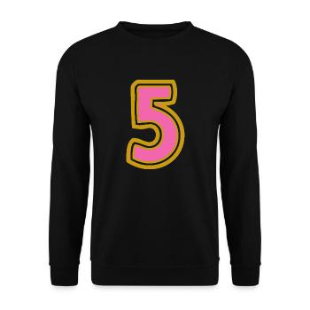 5. 5 ANS. 5e ANNIVERSAIRE. ANNIVERSAIRE 5 ANS - Sweat-shirt Unisexe - noir - Devant - Alina (178cm) & Michal (187cm)