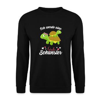 Großer Schwester Schildkröte 2021 - Unisex Pullover - Schwarz - Vorne - Alina (178cm) & Michal (187cm)