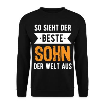 So sieht der beste Sohn der Welt aus - Unisex Pullover - Schwarz - Vorne - Alina (178cm) & Michal (187cm)