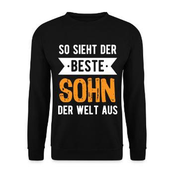 So sieht der beste Sohn der Welt aus - Unisex Pullover - Schwarz - Vorne - Alina (178cm) & Michal (187cm)