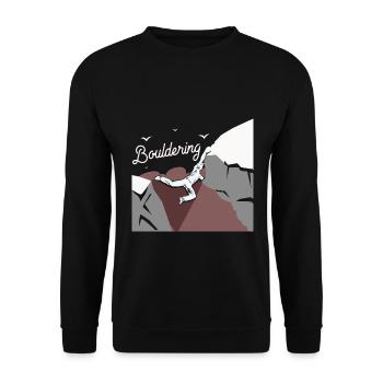 Kraftvoller Boulderer Grifftechnik - Unisex Pullover - Schwarz - Vorne - Alina (178cm) & Michal (187cm)