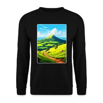 Duncryne Hill Stirling Vintage Reiseposter WPA - Unisex Pullover - Schwarz - Vorne - Alina (178cm) & Michal (187cm)