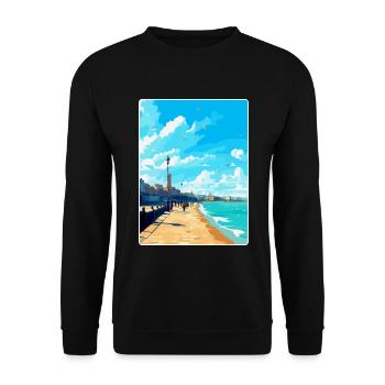 Margate Angleterre Royaume-Uni Affiche de voyage vintage souvenir - Sweat-shirt Unisexe - noir - Devant - Alina (178cm) & Michal (187cm)