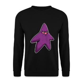 Raffinierter Seestern Ninja Stern - Unisex Pullover - Schwarz - Vorne - Alina (178cm) & Michal (187cm)