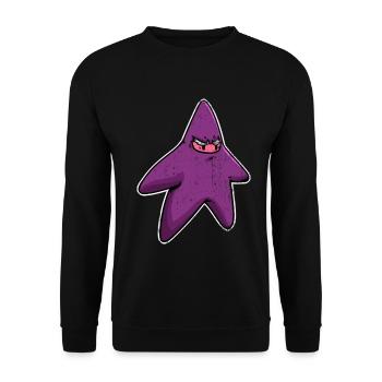 Raffinierter Seestern Ninja Stern - Unisex Pullover - Schwarz - Vorne - Alina (178cm) & Michal (187cm)