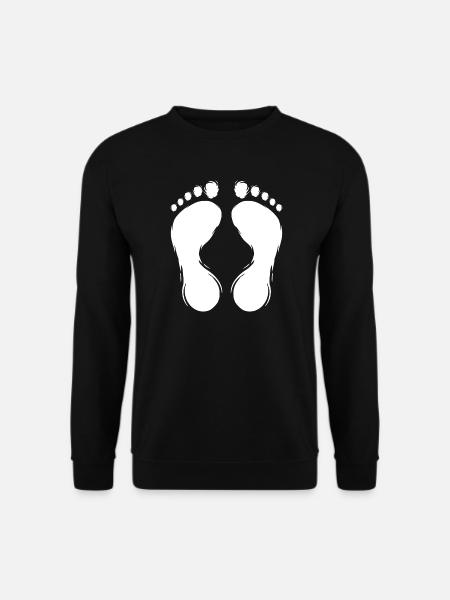 Fußabdruck Fußabdrücke Design weiß - Unisex Pullover - Schwarz