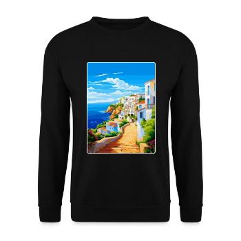 Albufeira Portugal Affiche de voyage vintage souvenir - Sweat-shirt Unisexe - noir - Devant - Alina (178cm) & Michal (187cm)