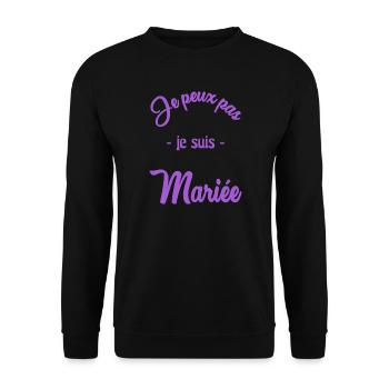 HOCHZEIT. PAAR. ICH HABE GERADE GEHEIRATET. Junggesellinnenabschied - Unisex Pullover - Schwarz - Vorne - Alina (178cm) & Michal (187cm)