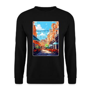 Covent Garden England Uk Reiseposter Souvenir - Unisex Pullover - Schwarz - Vorne - Alina (178cm) & Michal (187cm)