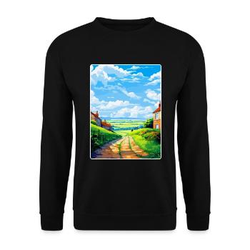 Rye England Uk Vintage Travel Poster Souvenir WPA - Unisex Sweatshirt - black - Front - Alina (178cm) & Michal (187cm)