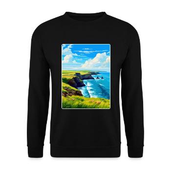 Péninsule de lézard, Cornouailles, Angleterre, Royaume-Uni, Affiche de voyage - Sweat-shirt Unisexe - noir - Devant - Alina (178cm) & Michal (187cm)