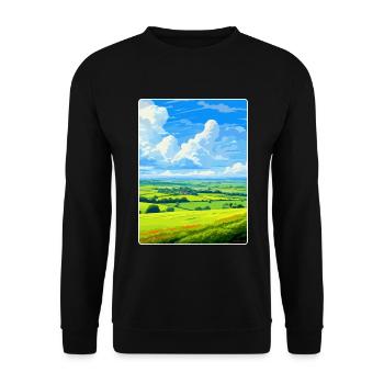 West Wiltshire Downs Travel Poster Souvenir WPA - Unisex Sweatshirt - black - Front - Alina (178cm) & Michal (187cm)