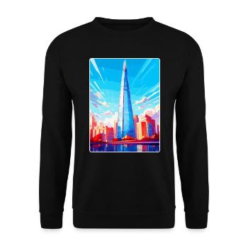 The Shard England Uk Reiseposter Souvenir WPA - Unisex Pullover - Schwarz - Vorne - Alina (178cm) & Michal (187cm)