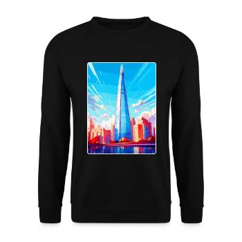 The Shard Angleterre Royaume-Uni Affiche de voyage Souvenir WPA - Sweat-shirt Unisexe - noir - Devant - Alina (178cm) & Michal (187cm)