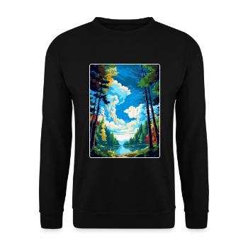 Forest Of Dean Vintage Travel Poster Souvenir WPA - Unisex Sweatshirt - black - Front - Alina (178cm) & Michal (187cm)