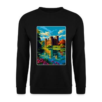 Hever Castle Angleterre Royaume-Uni Affiche de voyage Souvenir WPA - Sweat-shirt Unisexe - noir - Devant - Alina (178cm) & Michal (187cm)