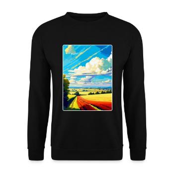 Lincolnshire Wolds Vintage Reiseposter Souvenir - Unisex Pullover - Schwarz - Vorne - Alina (178cm) & Michal (187cm)