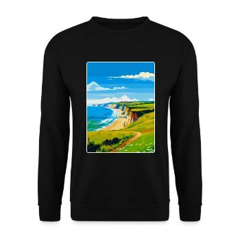 Dorset Uk Vintage Travel Poster Souvenir WPA - Unisex Sweatshirt - black - Front - Alina (178cm) & Michal (187cm)