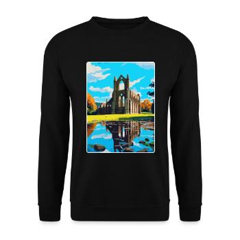 Bolton Abbey England Uk Reise Poster Souvenir WPA - Unisex Pullover - Schwarz - Vorne - Alina (178cm) & Michal (187cm)