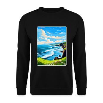 North Coast 500 Scotland Uk Vintage Travel Poster - Unisex Sweatshirt - black - Front - Alina (178cm) & Michal (187cm)