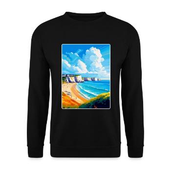 Dover England Uk Vintage Reiseplakat Souvenir - Unisex Pullover - Schwarz - Vorne - Alina (178cm) & Michal (187cm)
