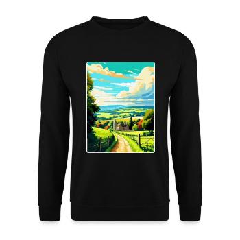 Cotswolds Angleterre Royaume-Uni Affiche de voyage vintage WPA Art - Sweat-shirt Unisexe - noir - Devant - Alina (178cm) & Michal (187cm)