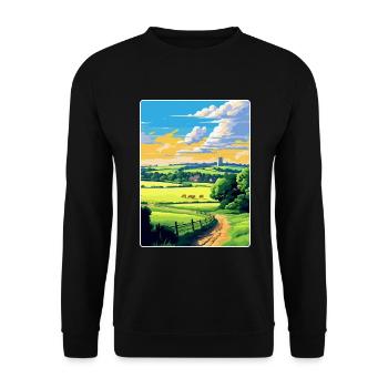 Cotswolds Angleterre Royaume-Uni Affiche de voyage vintage WPA Art - Sweat-shirt Unisexe - noir - Devant - Alina (178cm) & Michal (187cm)
