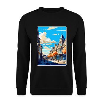 Harrogate Angleterre Royaume-Uni Affiche de voyage vintage WPA Art - Sweat-shirt Unisexe - noir - Devant - Alina (178cm) & Michal (187cm)