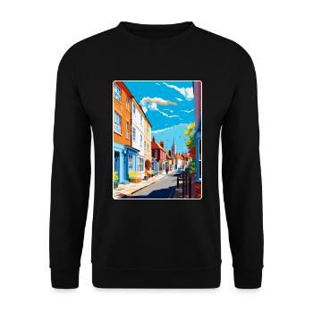 Faversham Angleterre Royaume-Uni Affiche de voyage vintage WPA Art - Sweat-shirt Unisexe - noir - Devant - Alina (178cm) & Michal (187cm)