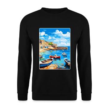 Trou de souris Angleterre Royaume-Uni Affiche de voyage vintage WPA Art - Sweat-shirt Unisexe - noir - Devant - Alina (178cm) & Michal (187cm)