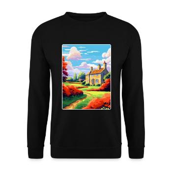 Cotswolds Angleterre Royaume-Uni Affiche de voyage vintage WPA Art - Sweat-shirt Unisexe - noir - Devant - Alina (178cm) & Michal (187cm)