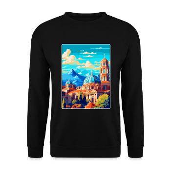 Sofia Bulgarie Affiche de voyage vintage Souvenir WPA - Sweat-shirt Unisexe - noir - Devant - Alina (178cm) & Michal (187cm)