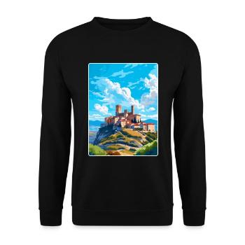 Avila Spain Vintage Travel Poster WPA Art Souvenir - Unisex Sweatshirt - black - Front - Alina (178cm) & Michal (187cm)