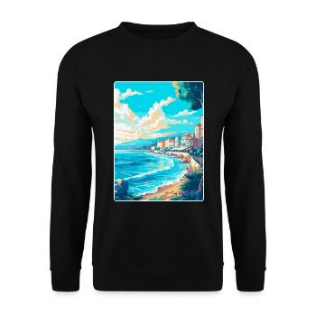 Nizza Frankreich Vintage Reiseplakat WPA Kunst Souvenir - Unisex Pullover - Schwarz - Vorne - Alina (178cm) & Michal (187cm)