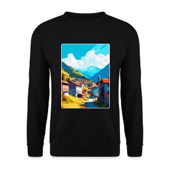 Artvin Türkei Vintage Reiseposter WPA Souvenir - Unisex Pullover - Schwarz - Vorne - Alina (178cm) & Michal (187cm)