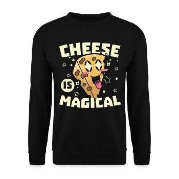 Käse ist magisch Käsig Käse Foodie Molkerei Lebens - Unisex Pullover - Schwarz - Vorne - Alina (178cm) & Michal (187cm)
