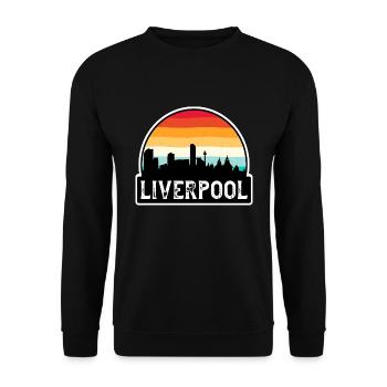 Liverpool England Flagge Skyline Reisesouvenir - Unisex Pullover - Schwarz - Vorne - Alina (178cm) & Michal (187cm)
