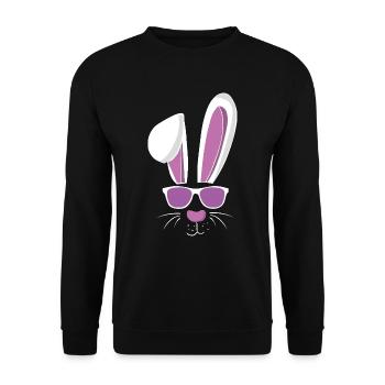 Cooler Skihase und Osterhase - Unisex Pullover - Schwarz - Vorne - Alina (178cm) & Michal (187cm)