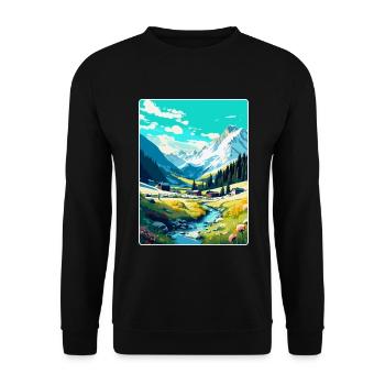 Arosa Suisse Affiche de voyage vintage souvenir - Sweat-shirt Unisexe - noir - Devant - Alina (178cm) & Michal (187cm)