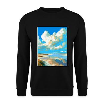 Wadden Sea Netherlands Vintage Travel Poster WPA - Unisex Sweatshirt - black - Front - Alina (178cm) & Michal (187cm)