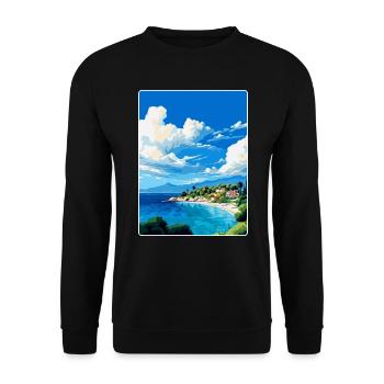 Brac Insel Kroatien Vintage Reiseplakat Souvenir - Unisex Pullover - Schwarz - Vorne - Alina (178cm) & Michal (187cm)