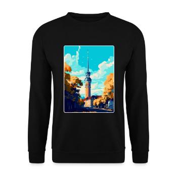 Dortmund Allemagne Poster de voyage vintage souvenir - Sweat-shirt Unisexe - noir - Devant - Alina (178cm) & Michal (187cm)