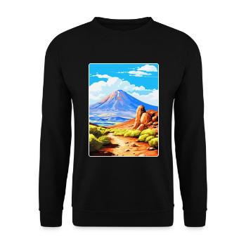 Parc national du Teide Espagne Affiche de voyage vintage - Sweat-shirt Unisexe - noir - Devant - Alina (178cm) & Michal (187cm)