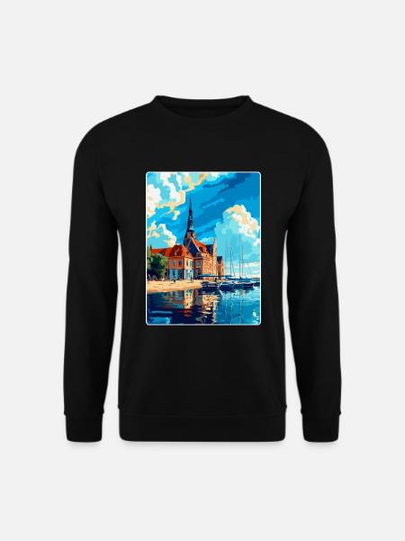 Rostock Deutschland Vintage Reiseplakat Souvenir WPA - Unisex Pullover - Schwarz