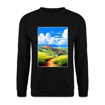 Castilla Y León Espagne Affiche de voyage vintage WPA - Sweat-shirt Unisexe - noir - Devant - Alina (178cm) & Michal (187cm)